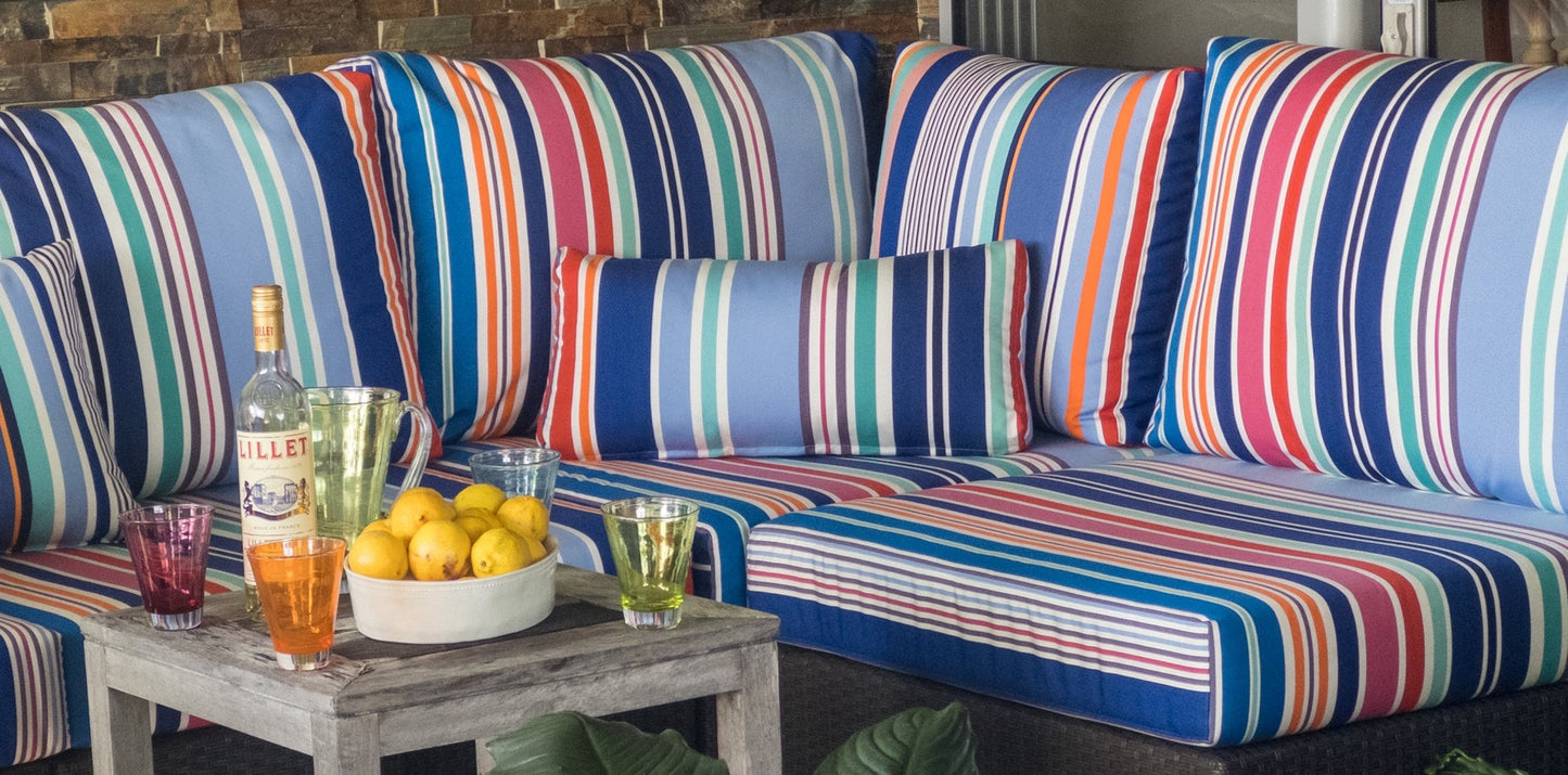 Outdoor Canvas Cushions in Les Toiles Fabric
