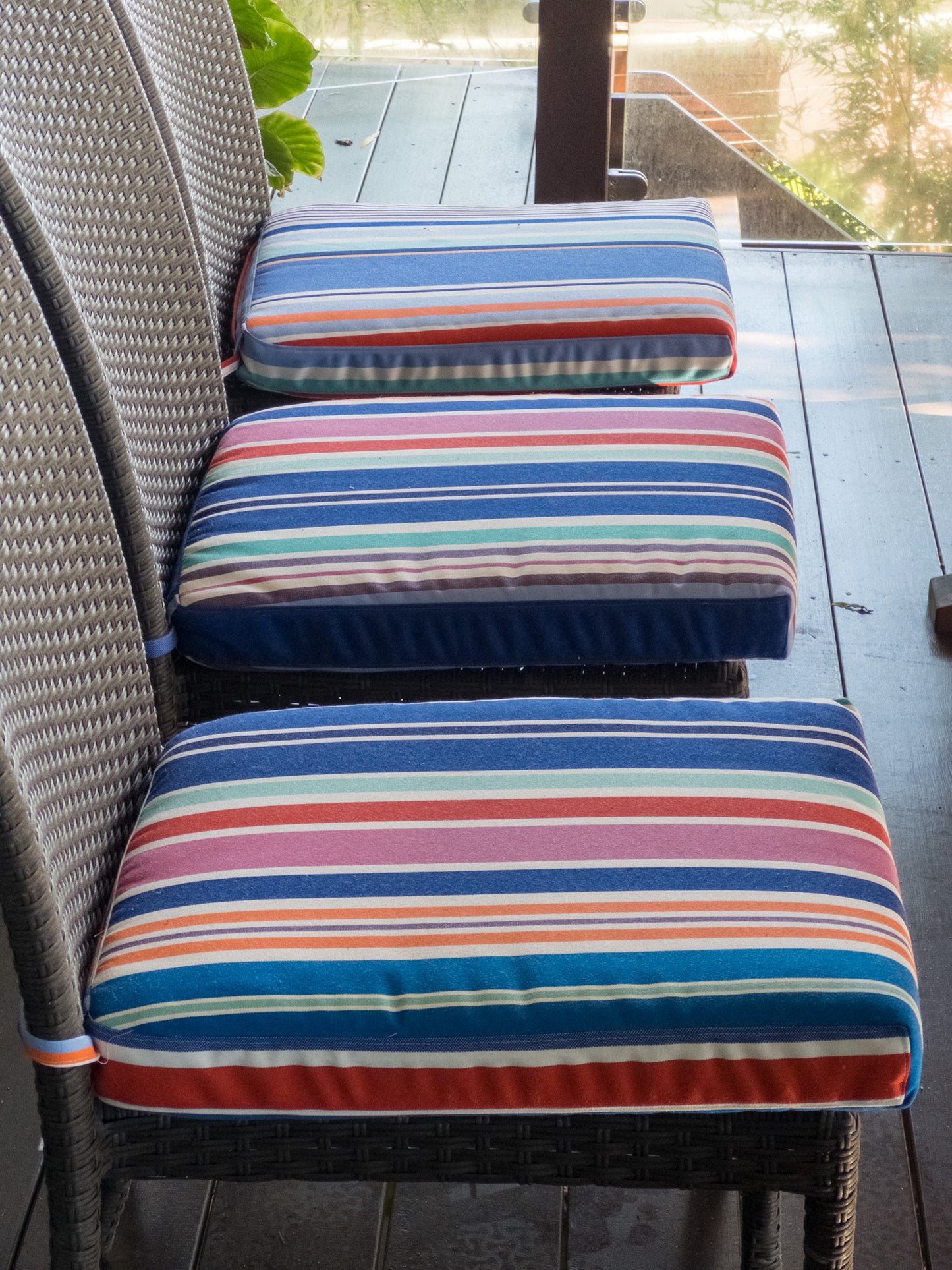 Outdoor Canvas Cushions in Les Toiles Fabric