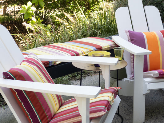 Outdoor Canvas Cushions in Les Toiles Fabric