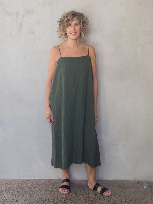 Tank Strappy Linen Dress