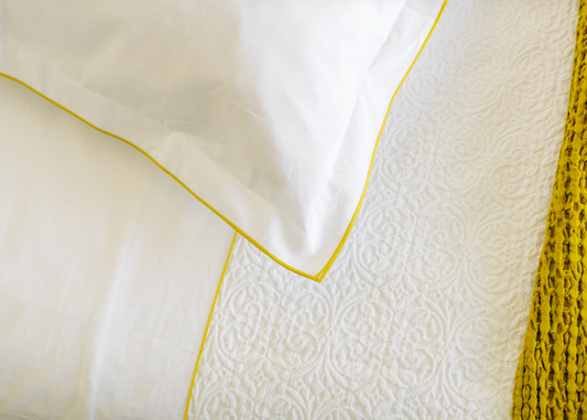 Edged White Pillow Covers