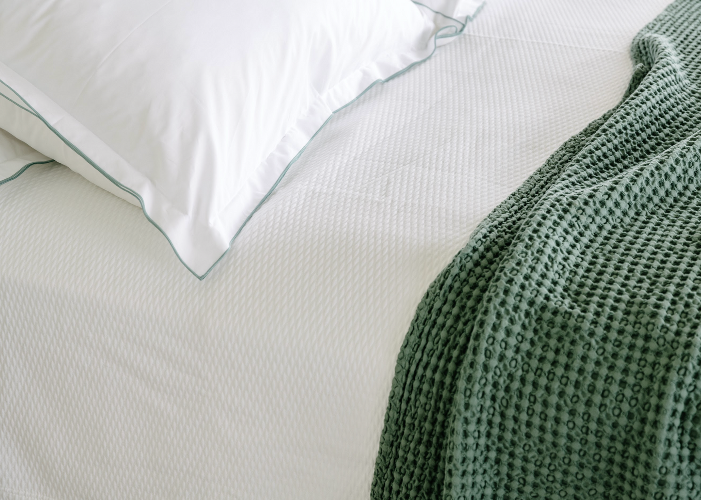 Edged White Pillow Covers