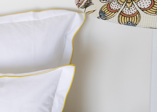 Edged White Pillow Covers