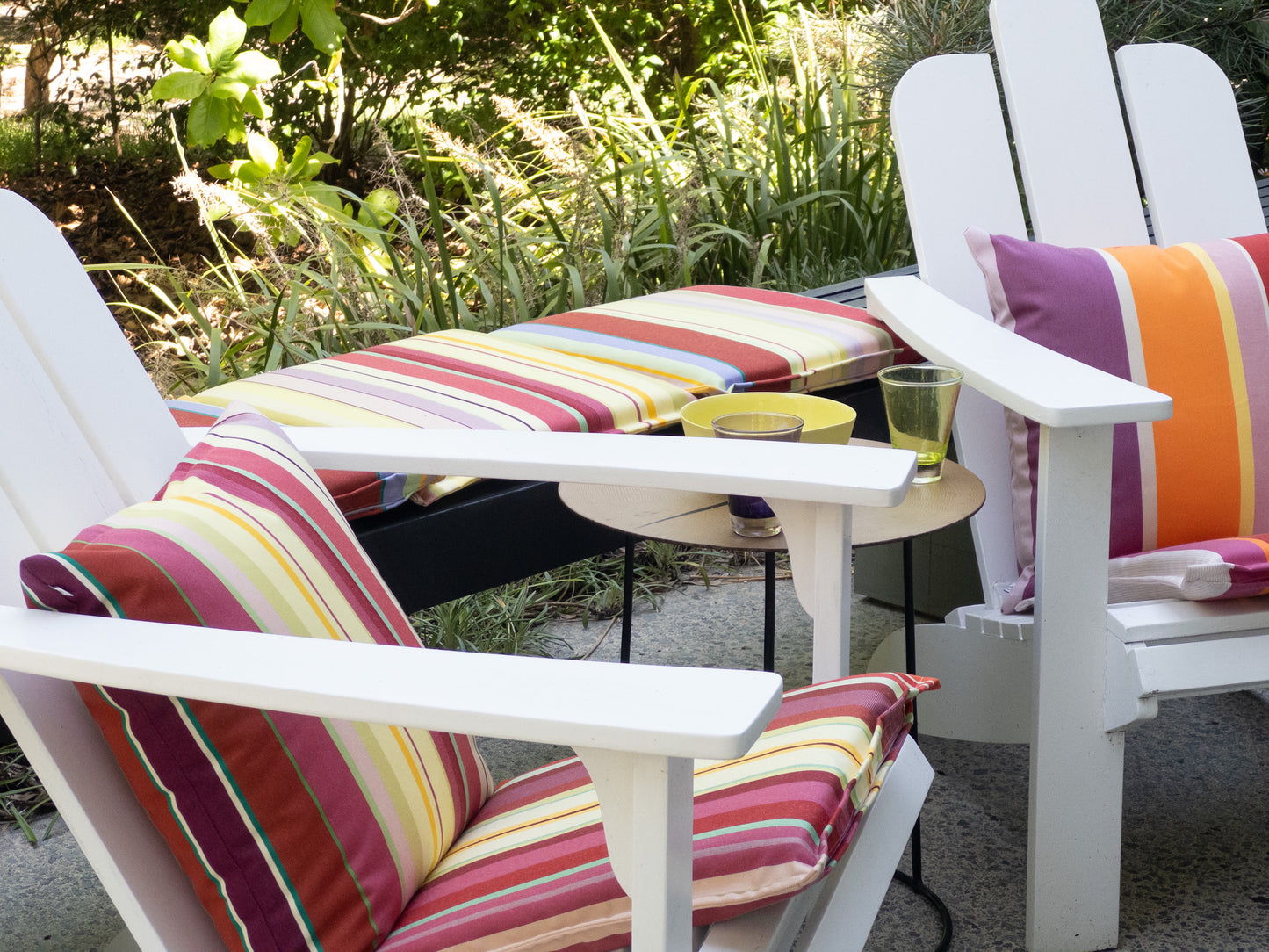 Outdoor Canvas Cushions in Les Toiles Fabric